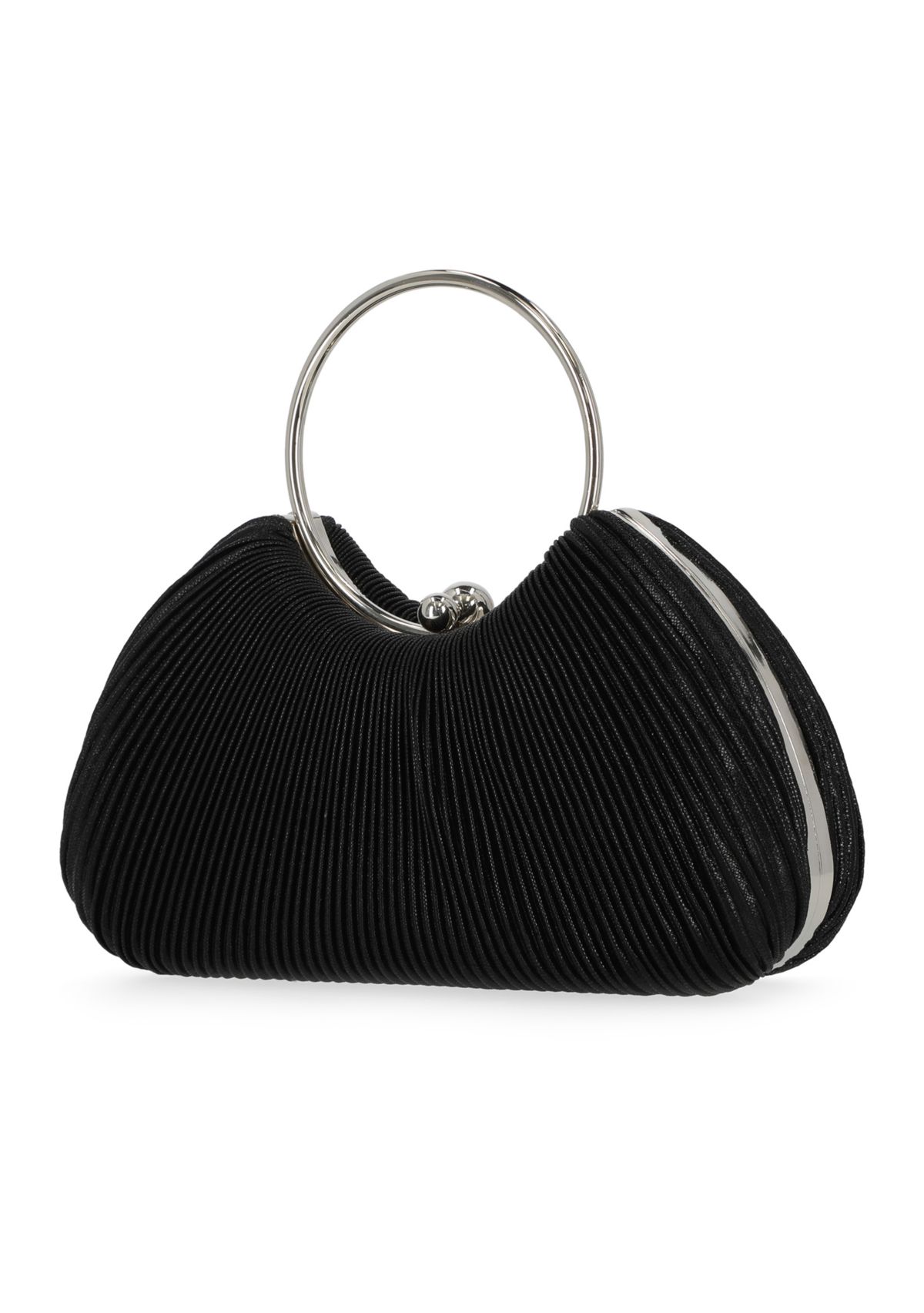 Josette - Pleated Metallic Ring Handle Bag
