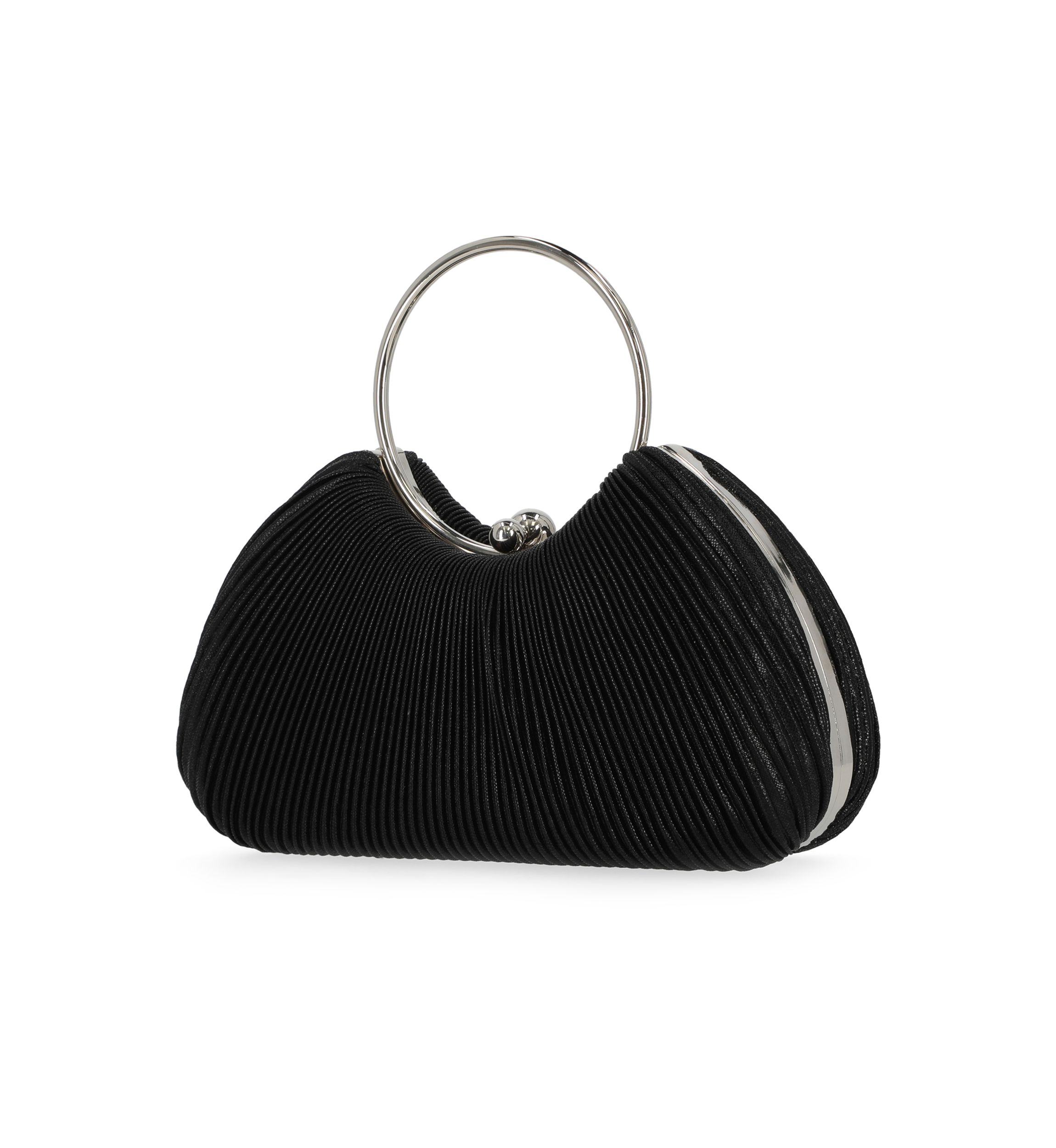 Josette - Pleated Metallic Ring Handle Bag
