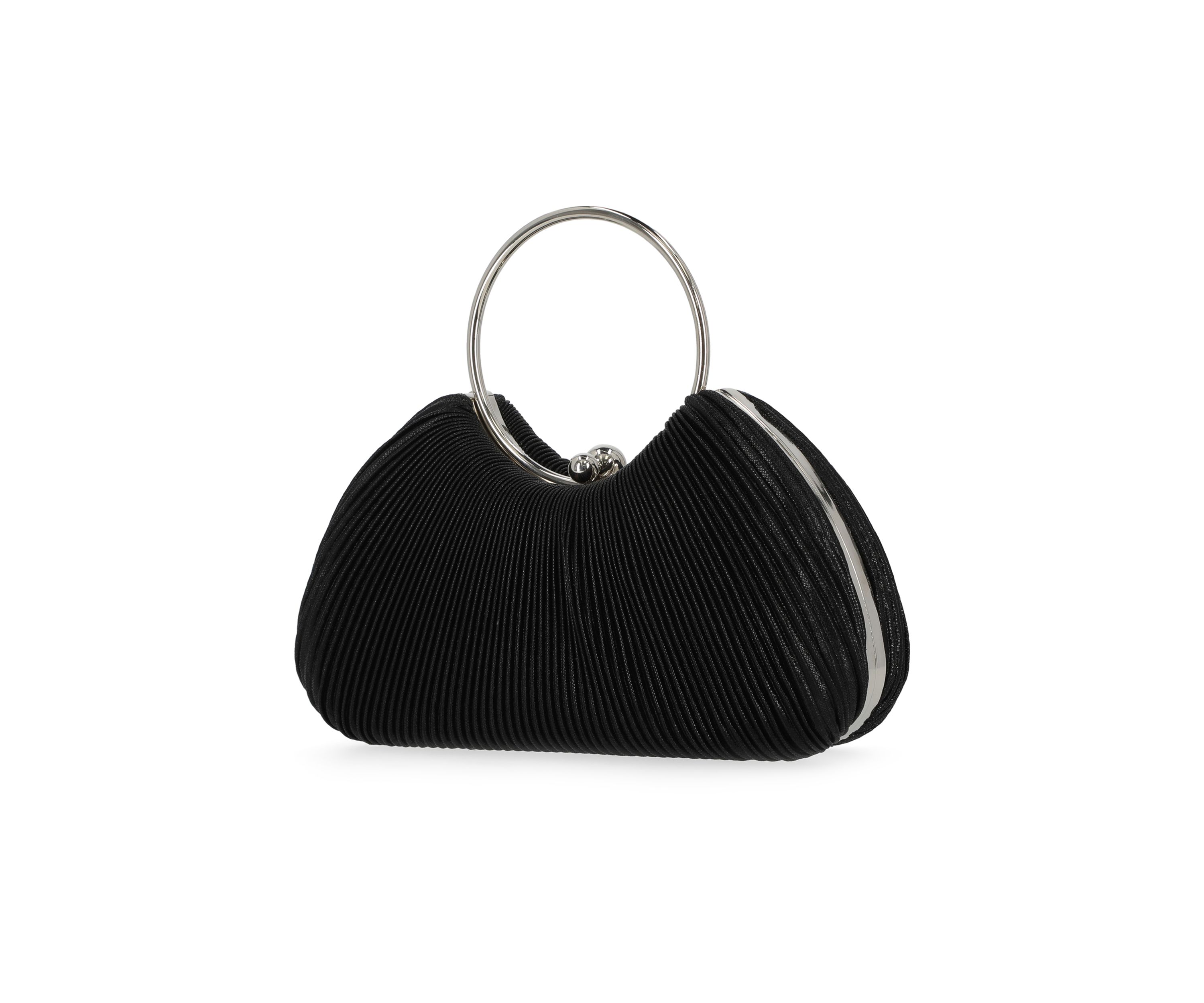 Josette - Pleated Metallic Ring Handle Bag