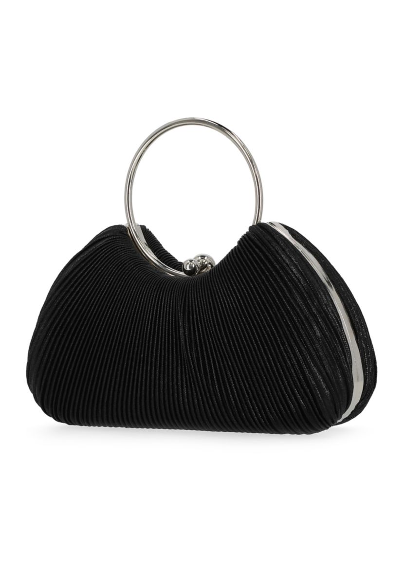 Josette - Pleated Metallic Ring Handle Bag
