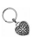 Silver Floral Heart Key Fob