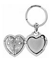 Silver Floral Heart Key Fob