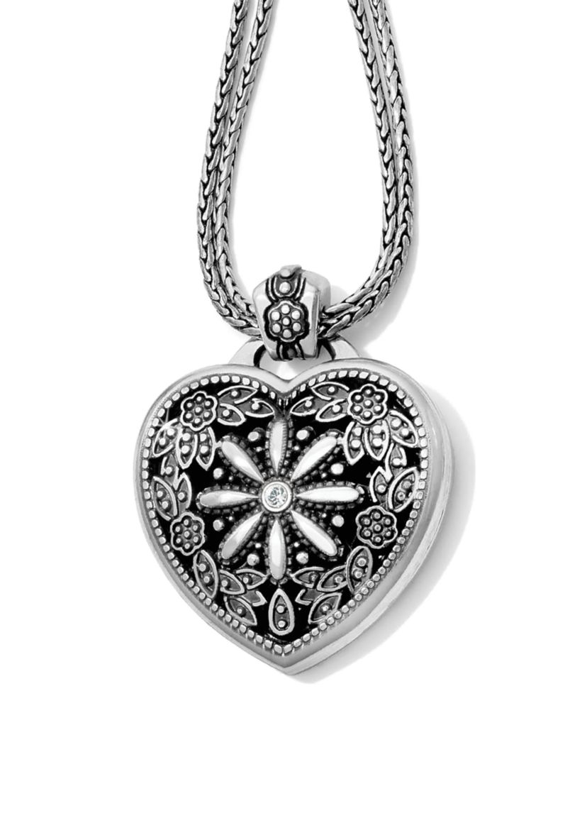 Floral Heart Locket Necklace