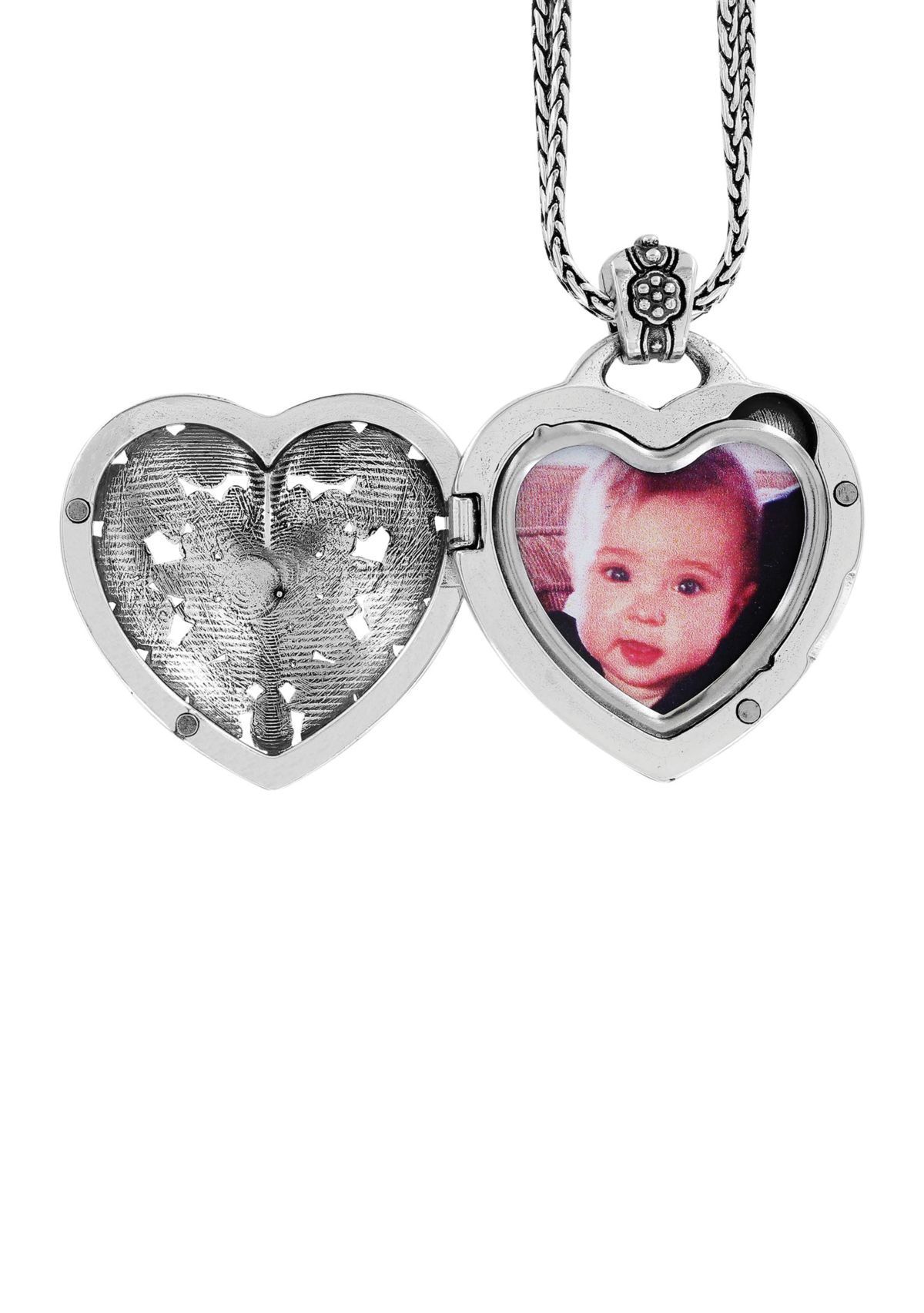 Floral Heart Locket Necklace