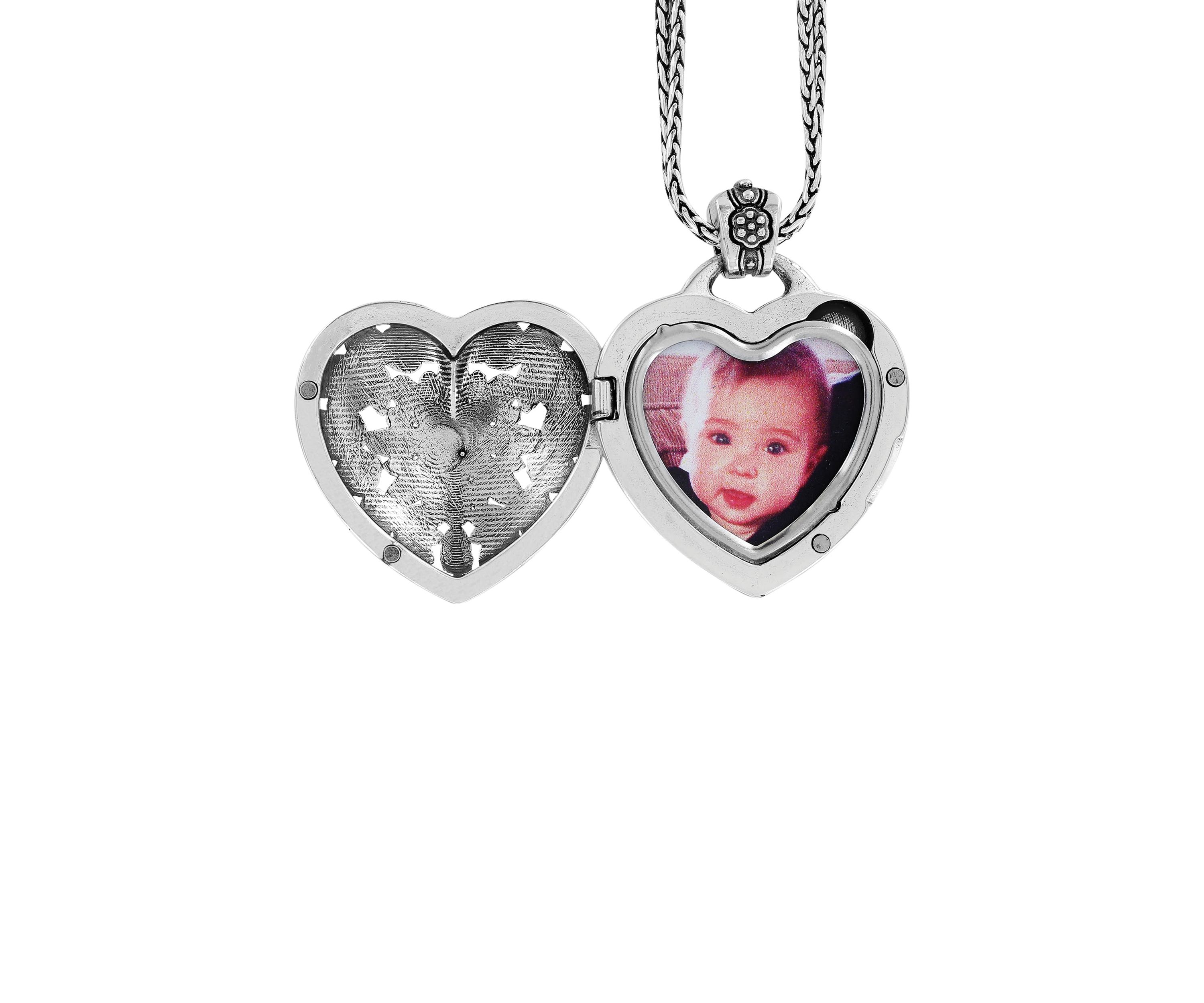 Floral Heart Locket Necklace