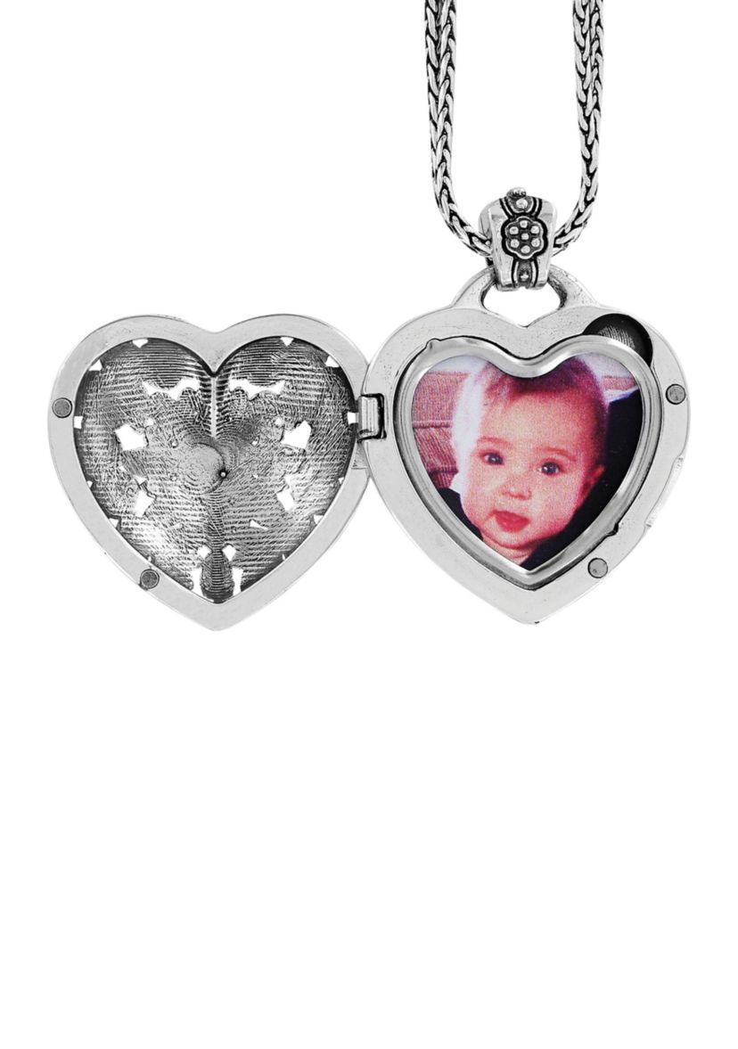 Floral Heart Locket Necklace