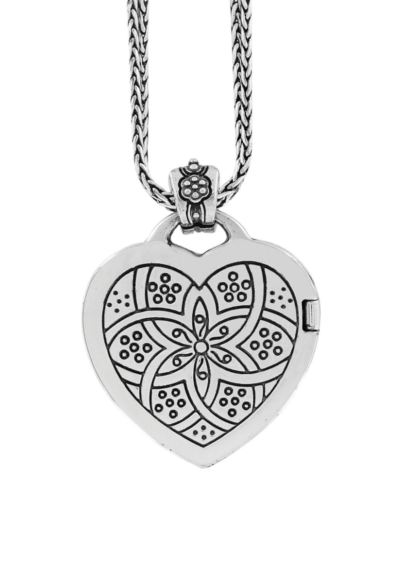 Floral Heart Locket Necklace