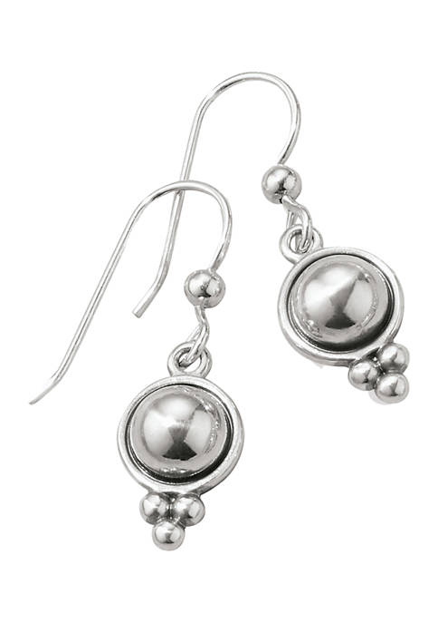 Pretty Tough Stud French Wire Earrings in Sterling Silver