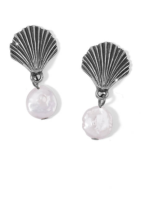 Brighton® Silver Shells Pearl Drop Earrings