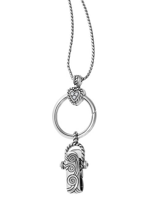 Brighton® Heart Charm Reversible Badge Clip Necklace