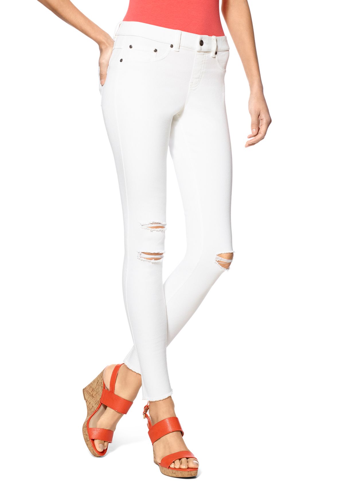 Ripped Knee Denim Leggings