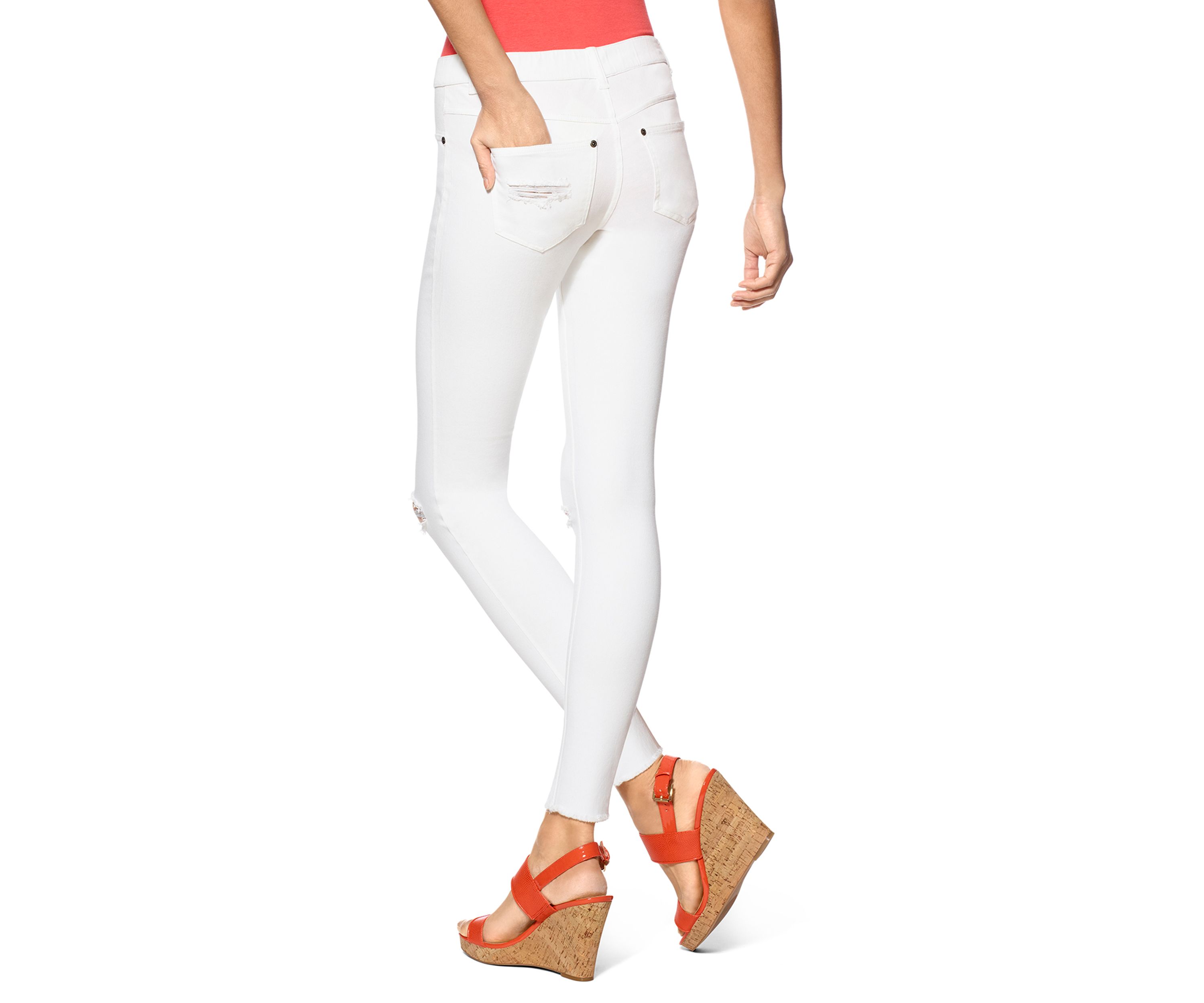 Ripped Knee Denim Leggings