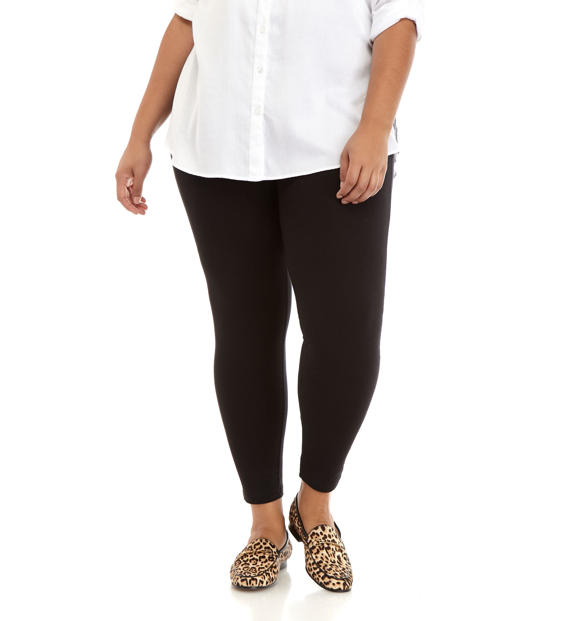 Womens Wide Waistband Blackout Cotton Leggings 