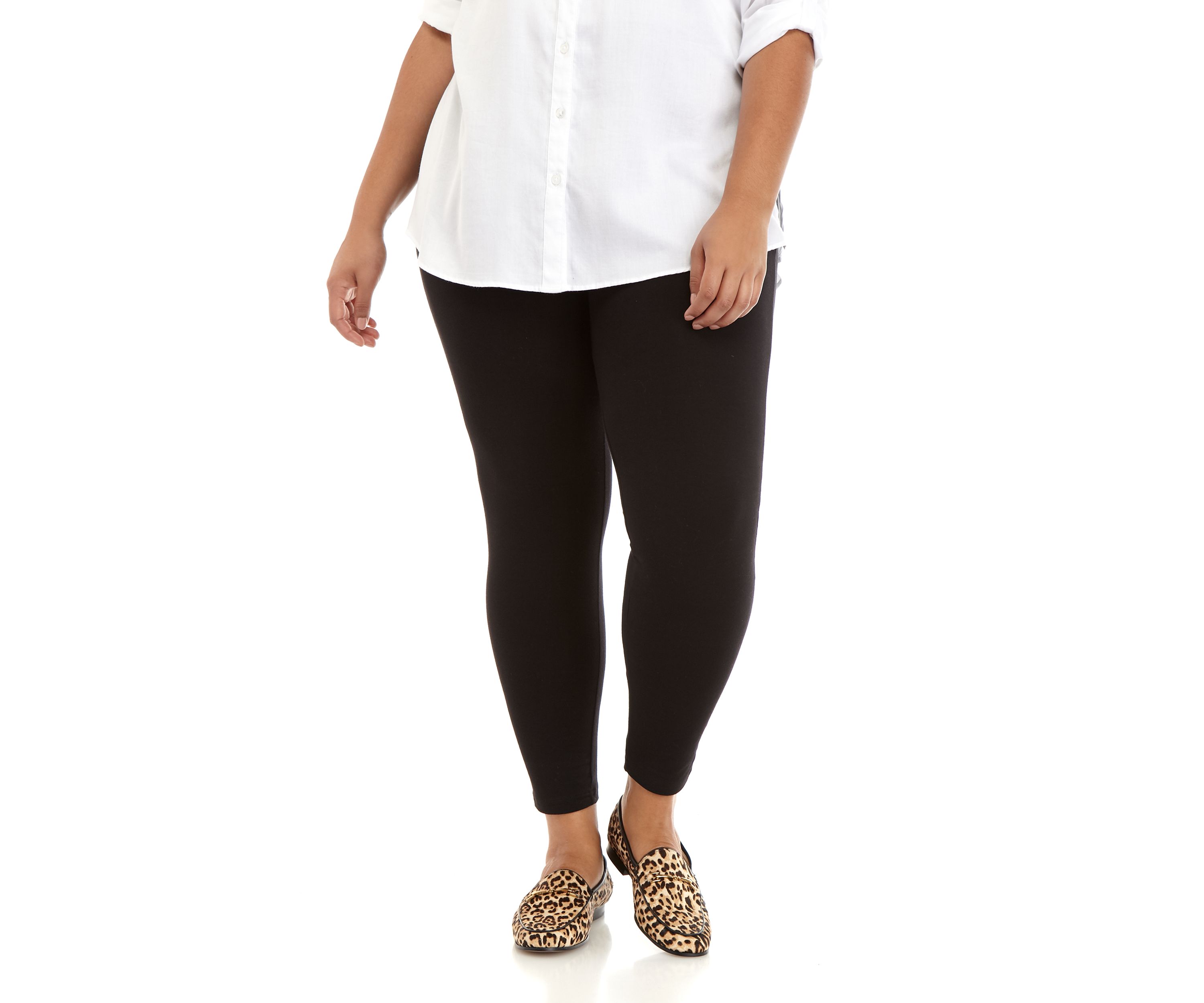 Womens Wide Waistband Blackout Cotton Leggings 