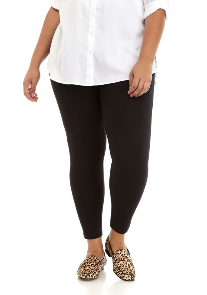 Womens Wide Waistband Blackout Cotton Leggings 