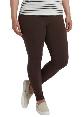  Hue Womens Wide Waistband Blackout Cotton Leggings