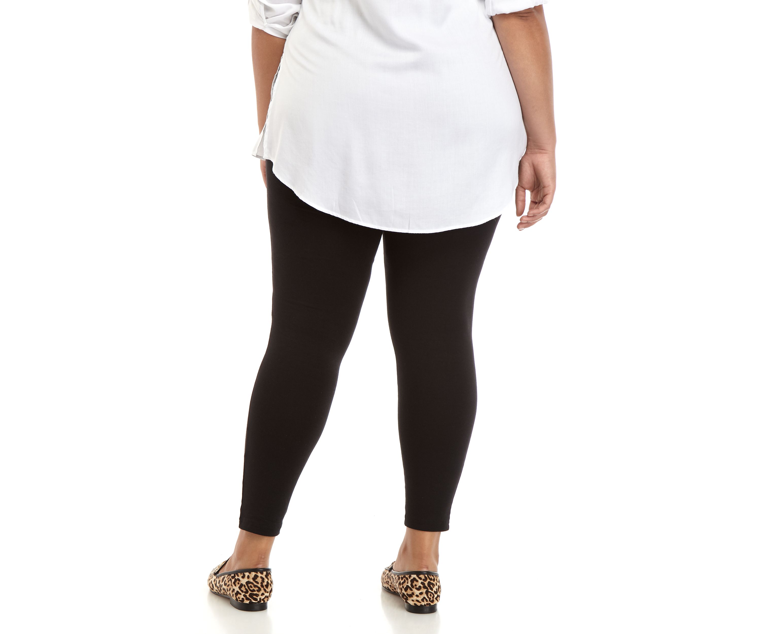 Womens Wide Waistband Blackout Cotton Leggings 