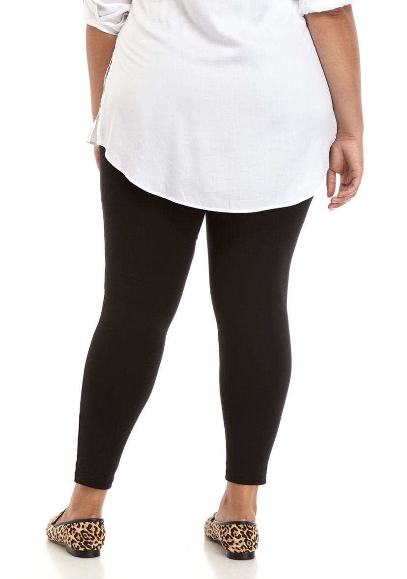 Womens Wide Waistband Blackout Cotton Leggings 