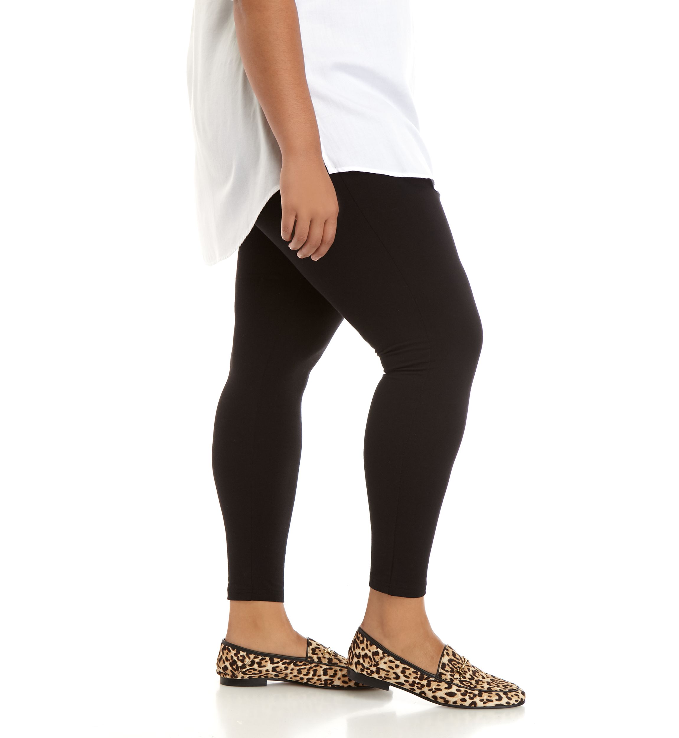 Womens Wide Waistband Blackout Cotton Leggings 