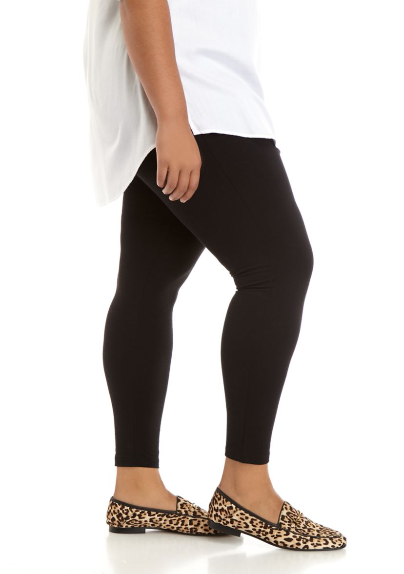 Womens Wide Waistband Blackout Cotton Leggings 