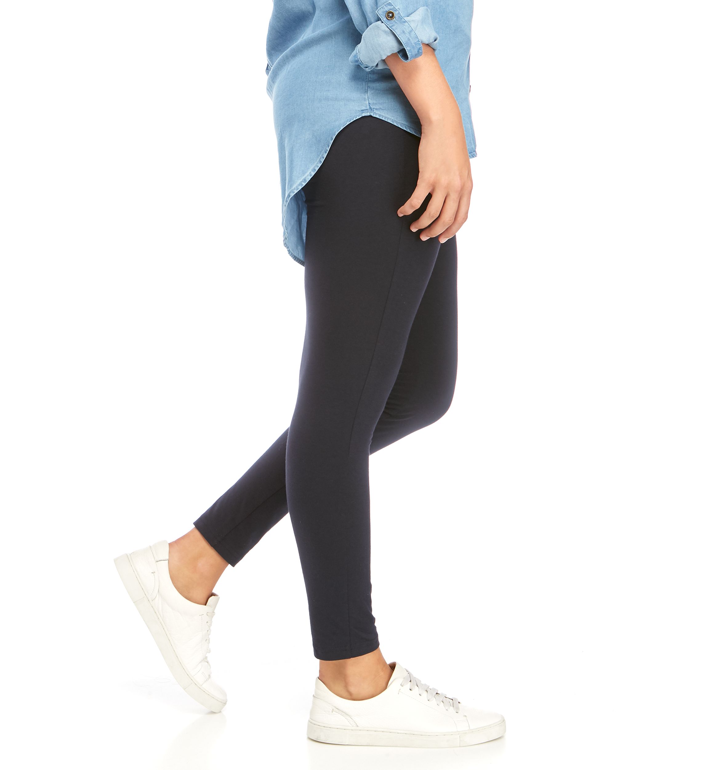 Wide Waistband Blackout Cotton Leggings 
