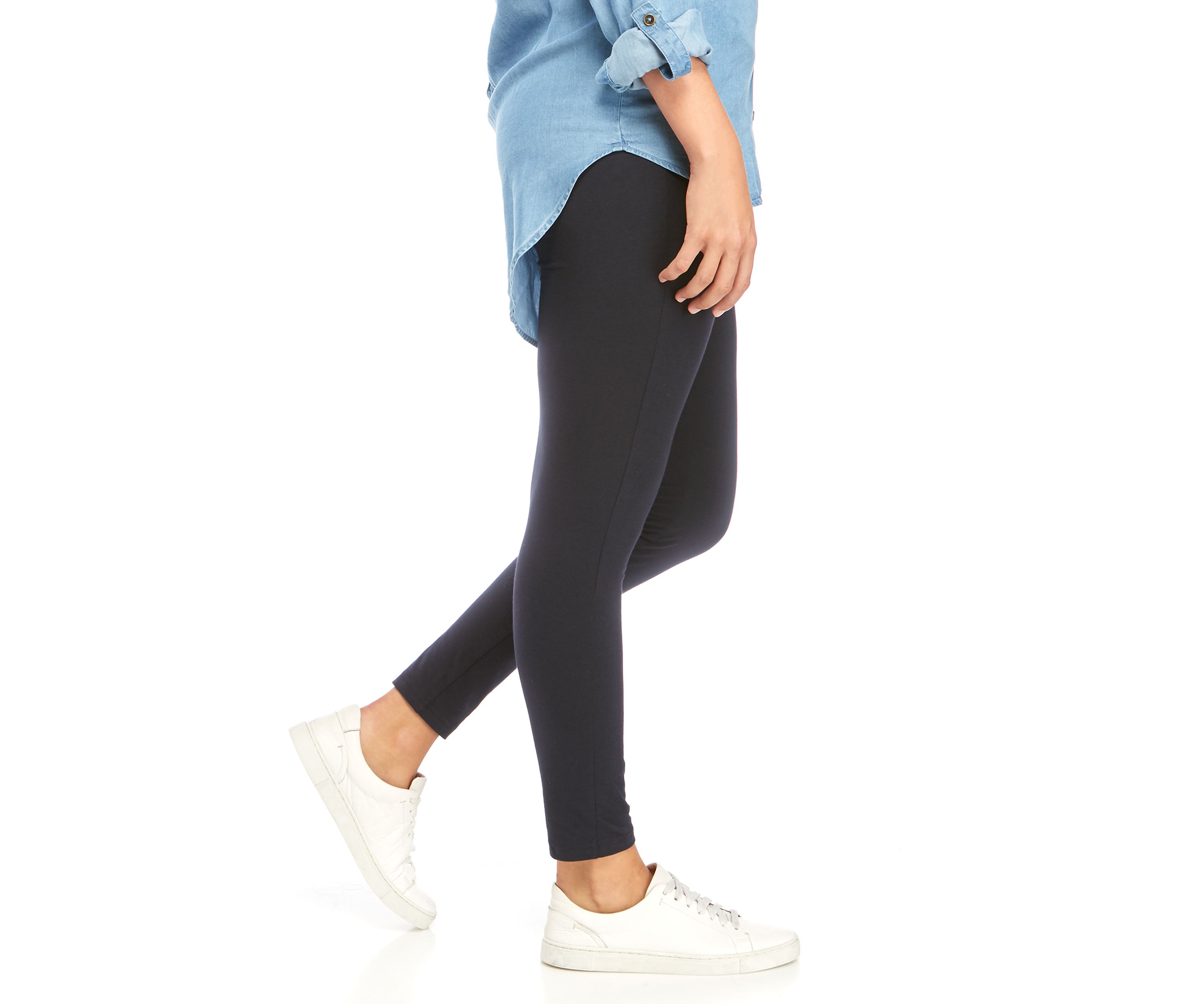 Wide Waistband Blackout Cotton Leggings 
