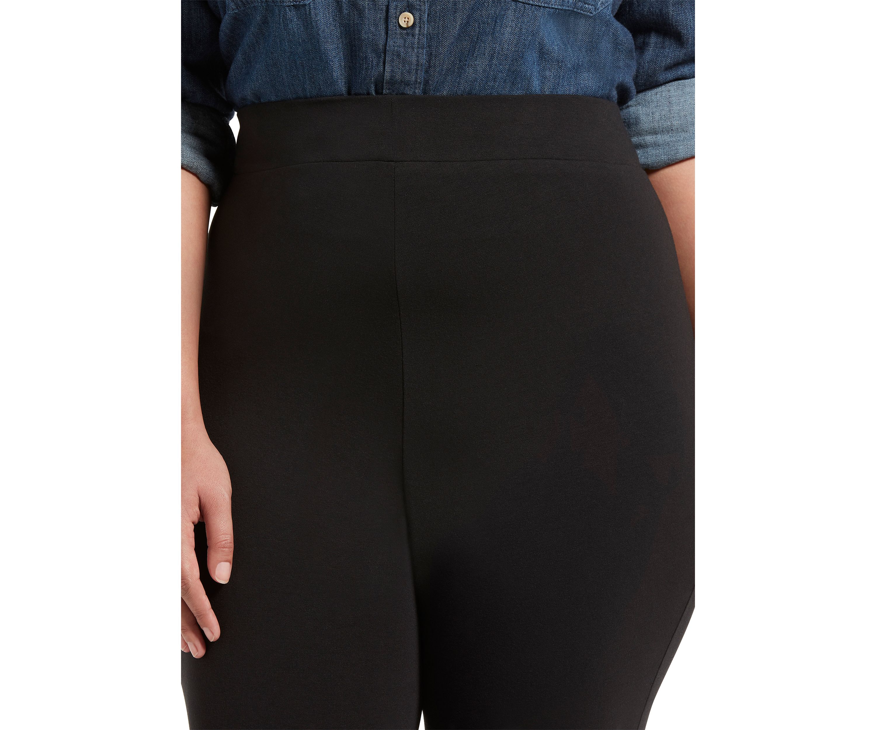 Plus Size Blackout Cotton Capri Leggings