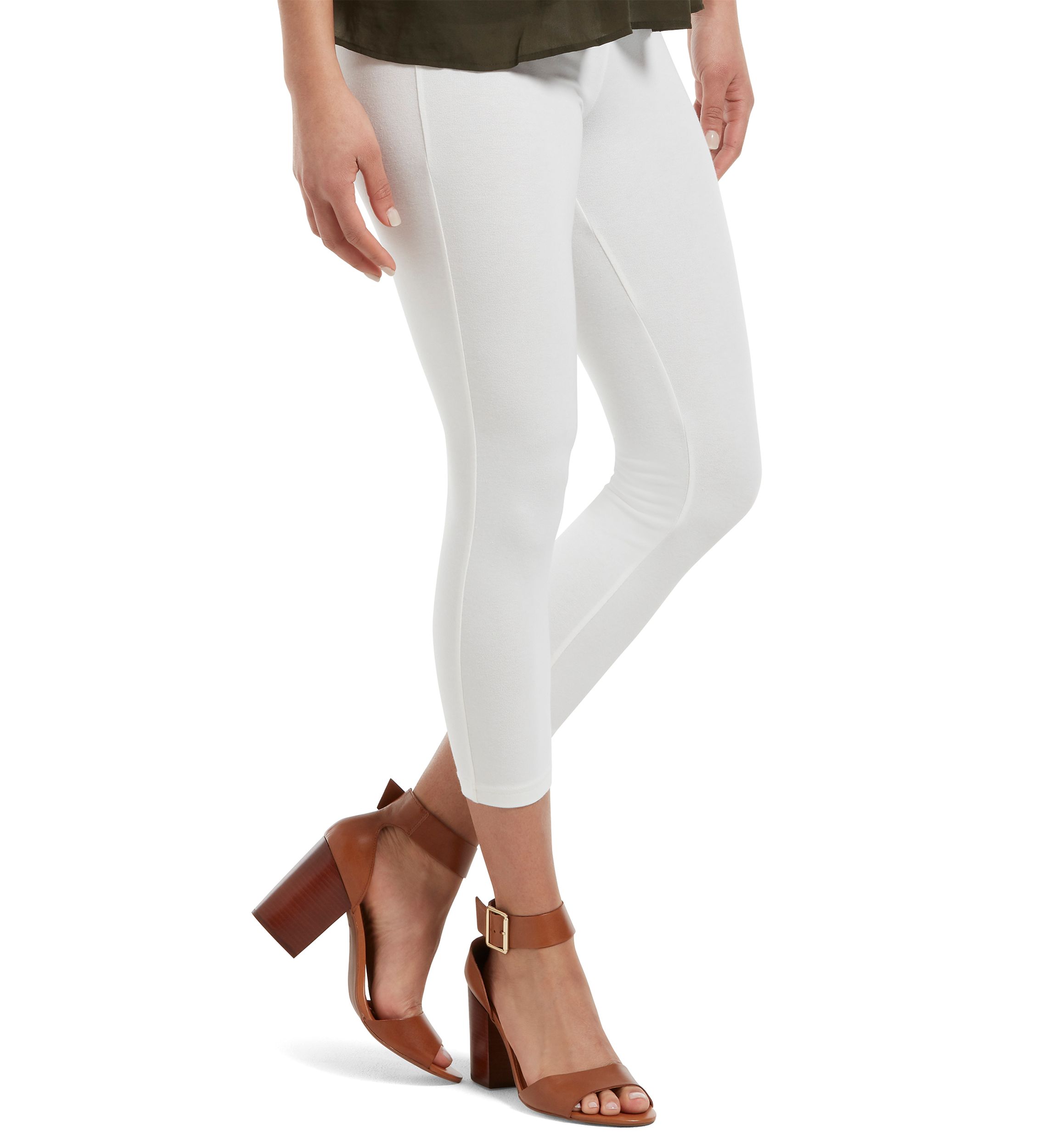 Womens Wide Waistband Blackout Cotton Capri Leggings