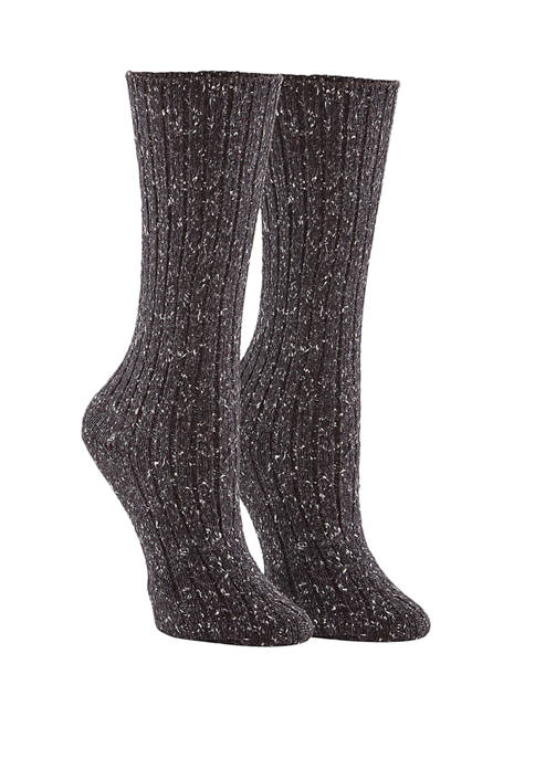  Tweed Ribbed Boot Socks 