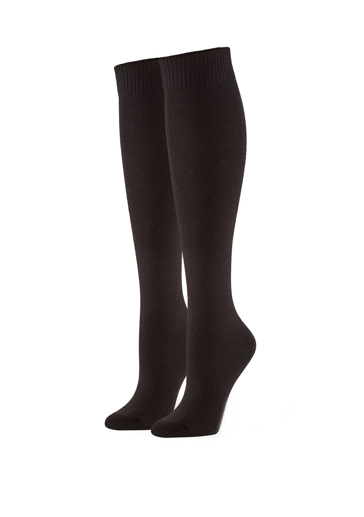 Womens Flat Knit Knee Socks