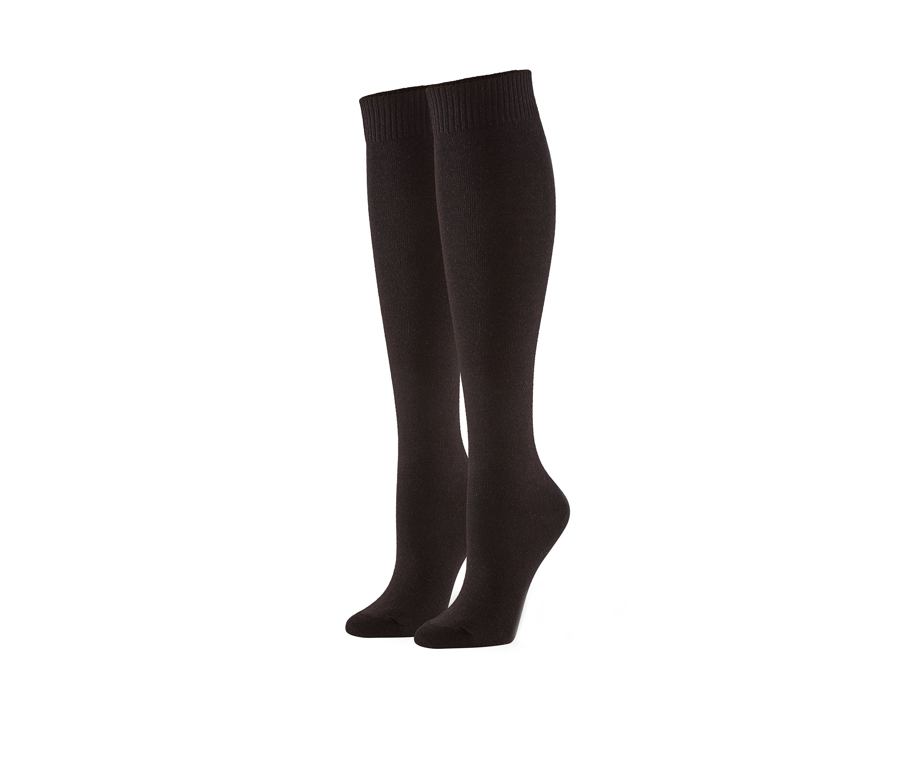 Womens Flat Knit Knee Socks