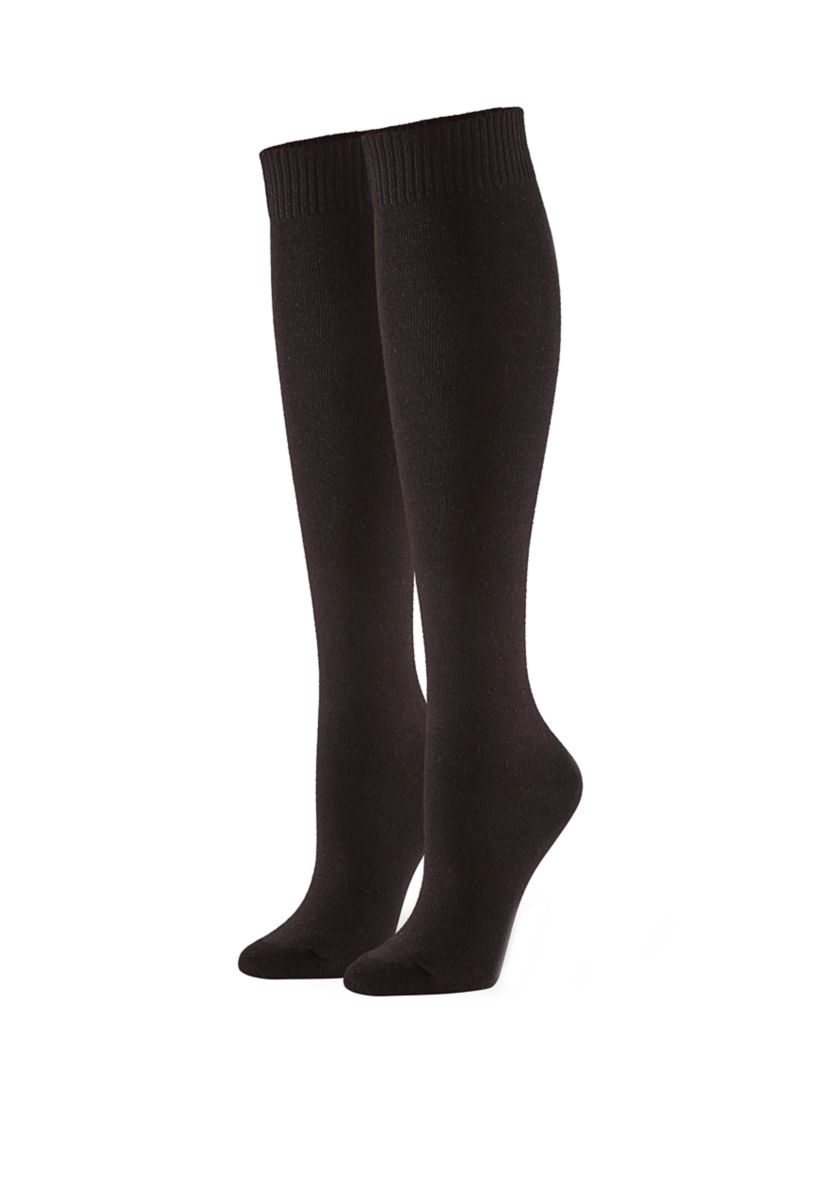 Womens Flat Knit Knee Socks