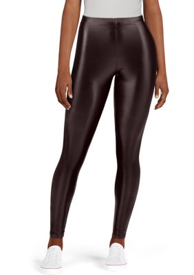 Hue Leatherette High Rise Leggings In Black