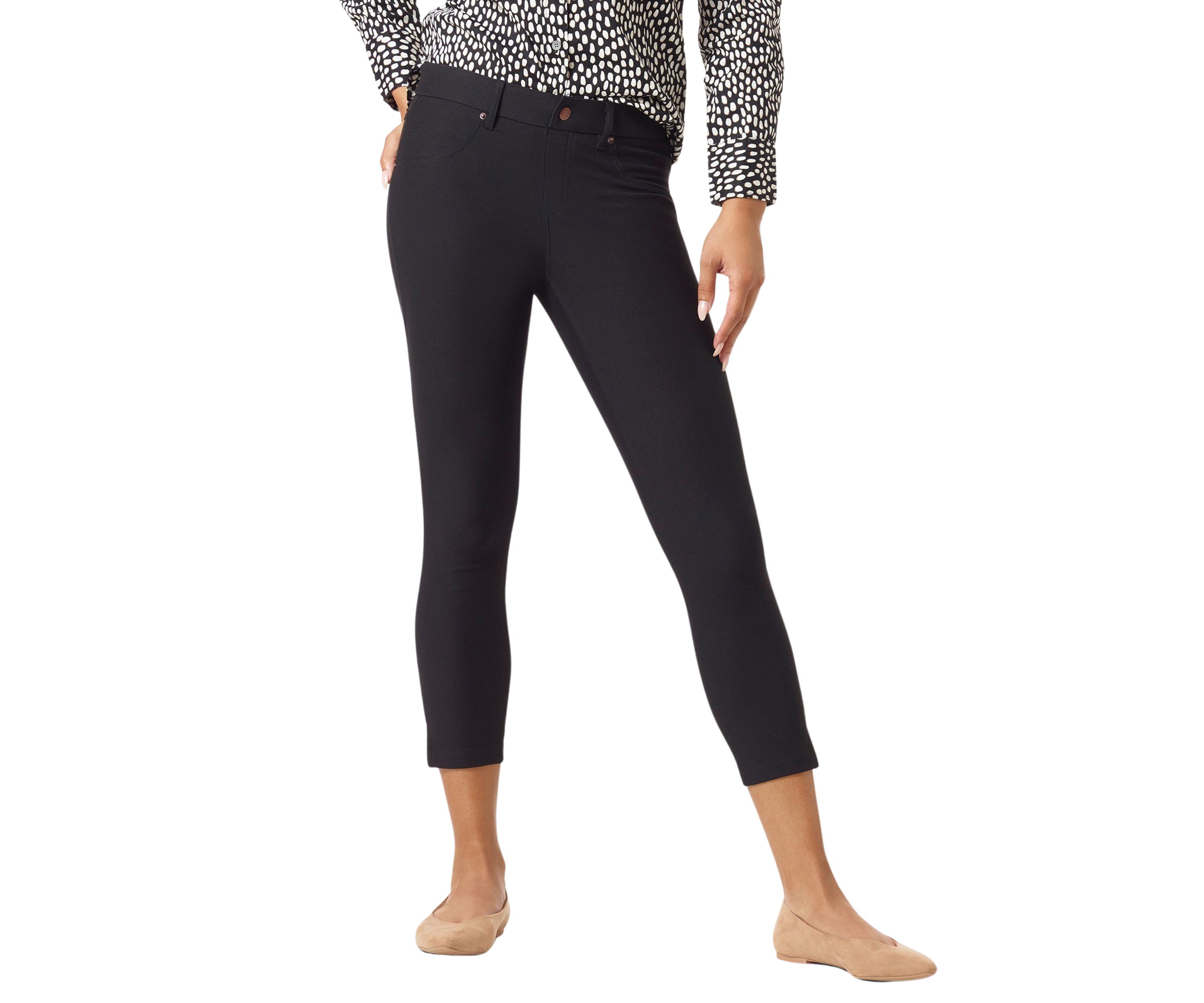 Womens Essential Denim Mid Rise Capri Leggings