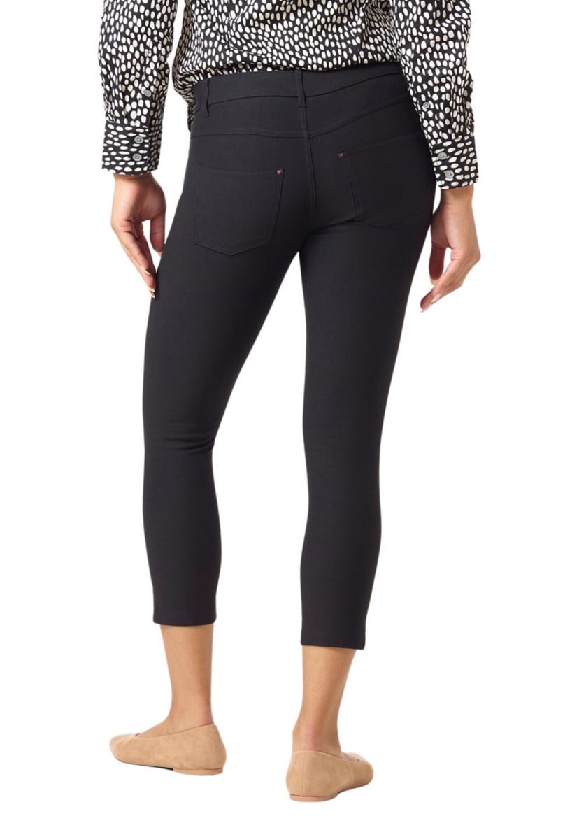 Womens Essential Denim Mid Rise Capri Leggings