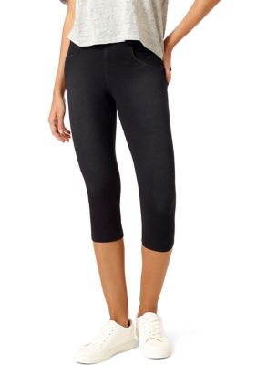 HUE High-Rise Denim Capri Leggings