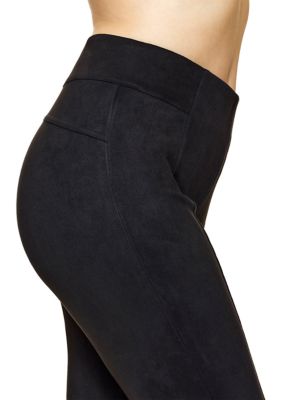 Women's Pull On High Rise Suede Straight Leggings