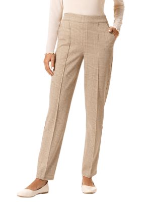 Women's Glen Plaid Pull On Trouser Pants