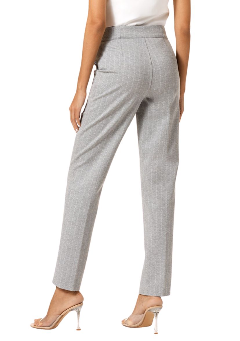 Womens Gray Pinstripe Pull On Trouser Pants