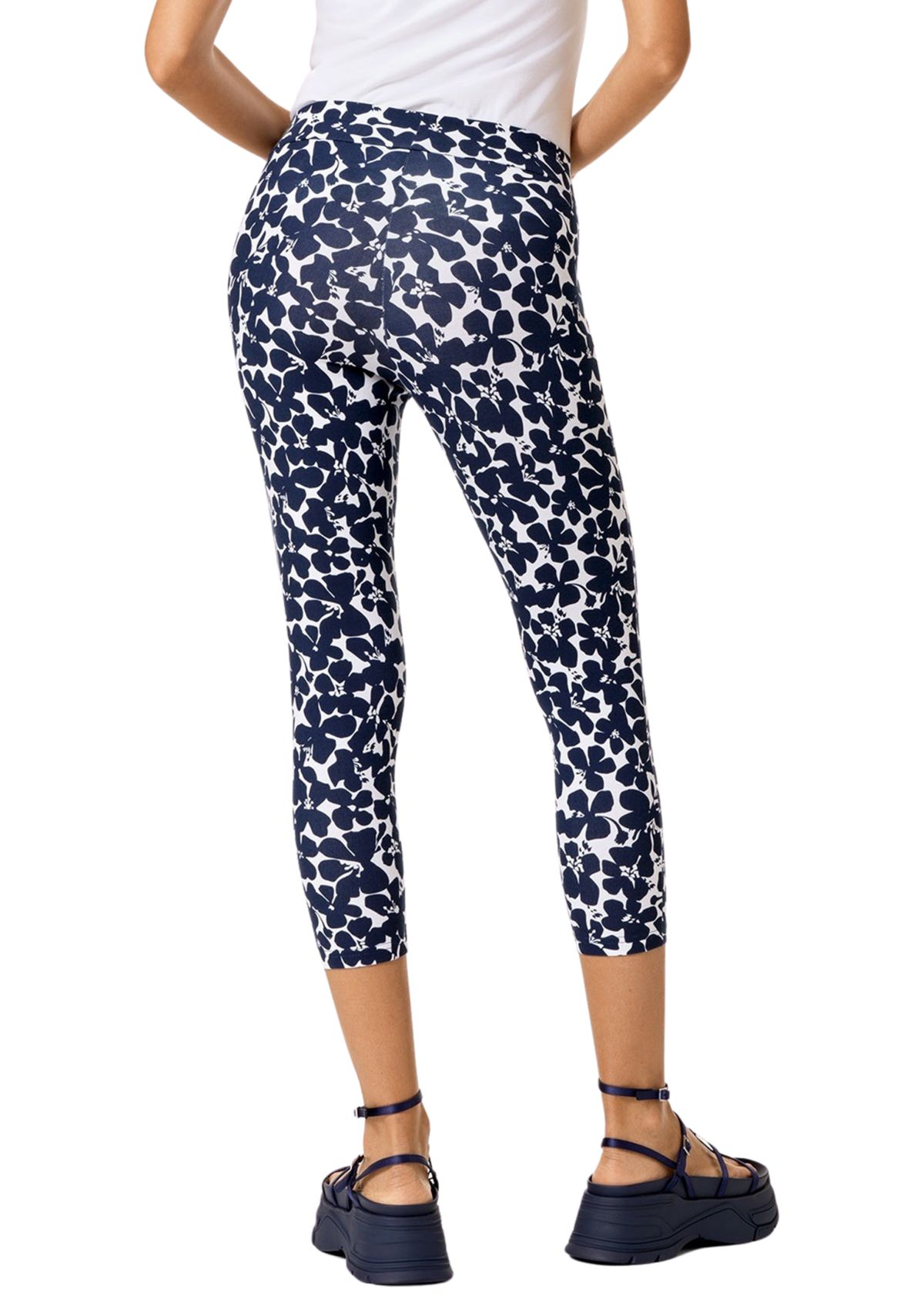 Womens Shade Floral Cotton Capri Leggings