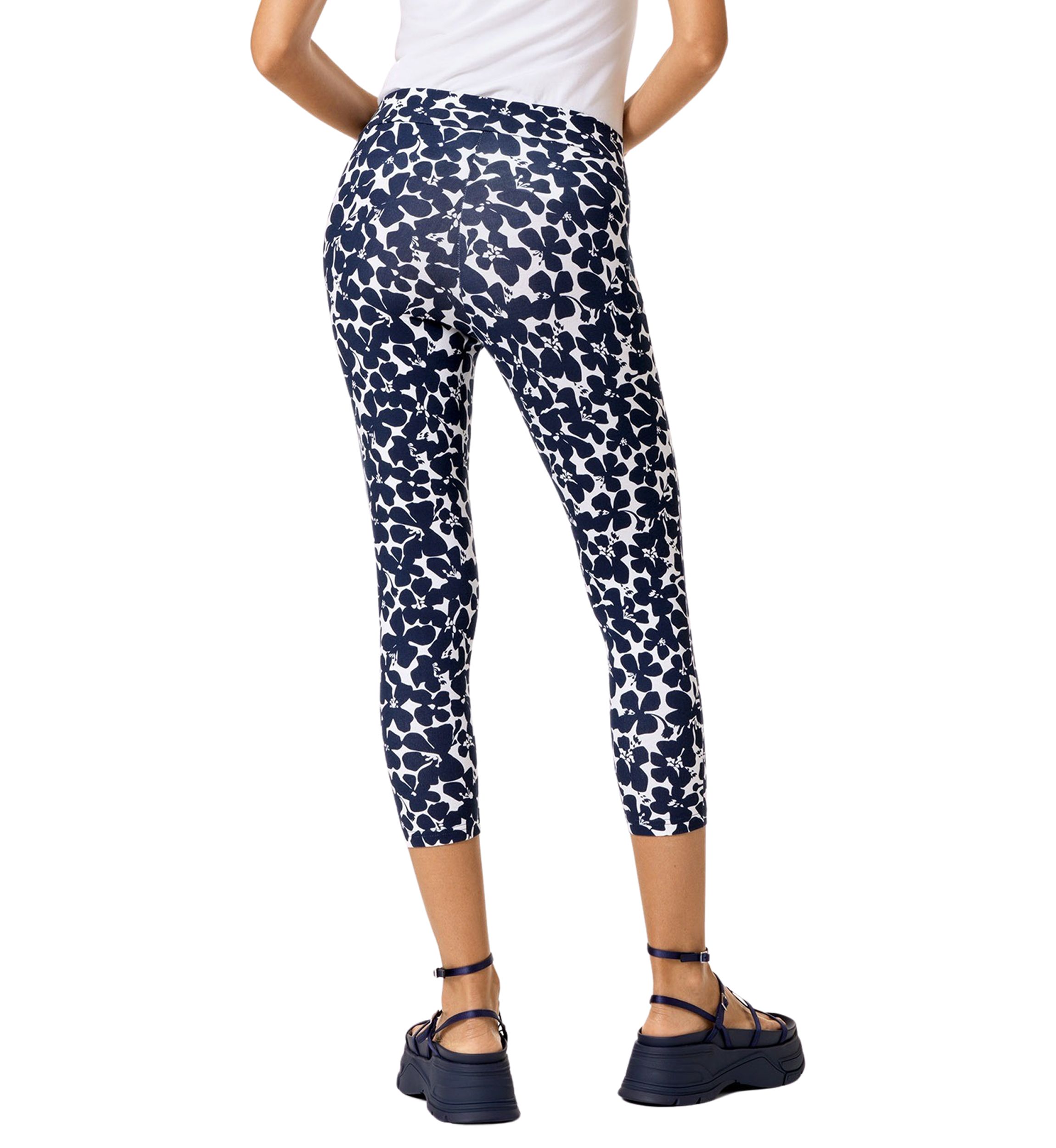 Womens Shade Floral Cotton Capri Leggings
