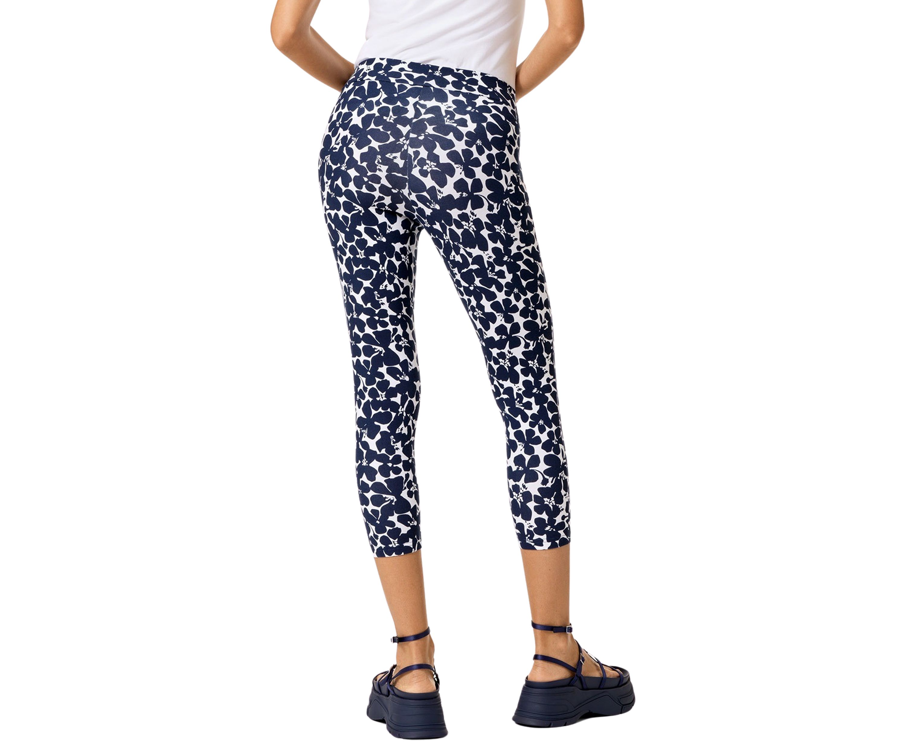 Womens Shade Floral Cotton Capri Leggings