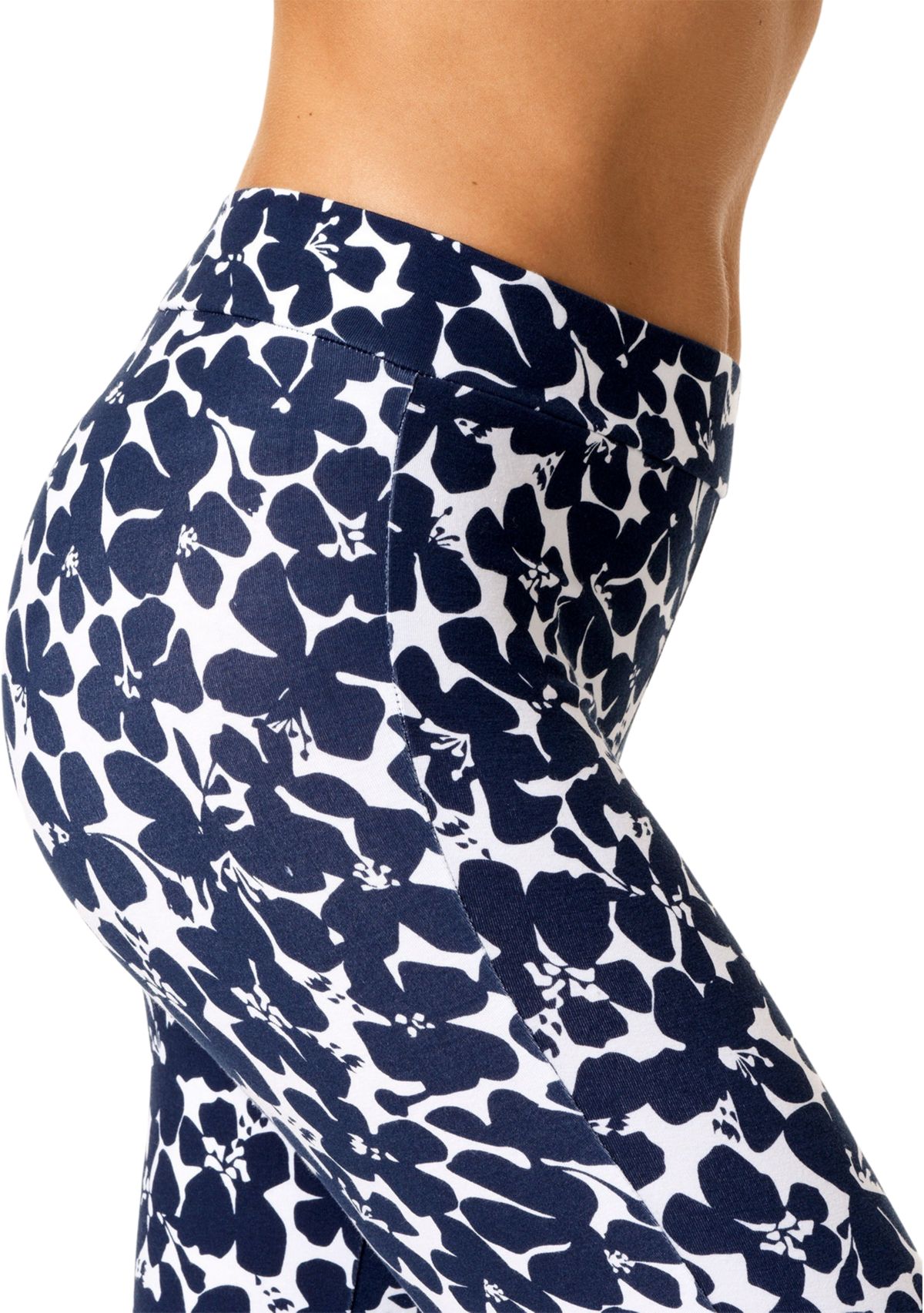 Womens Shade Floral Cotton Capri Leggings