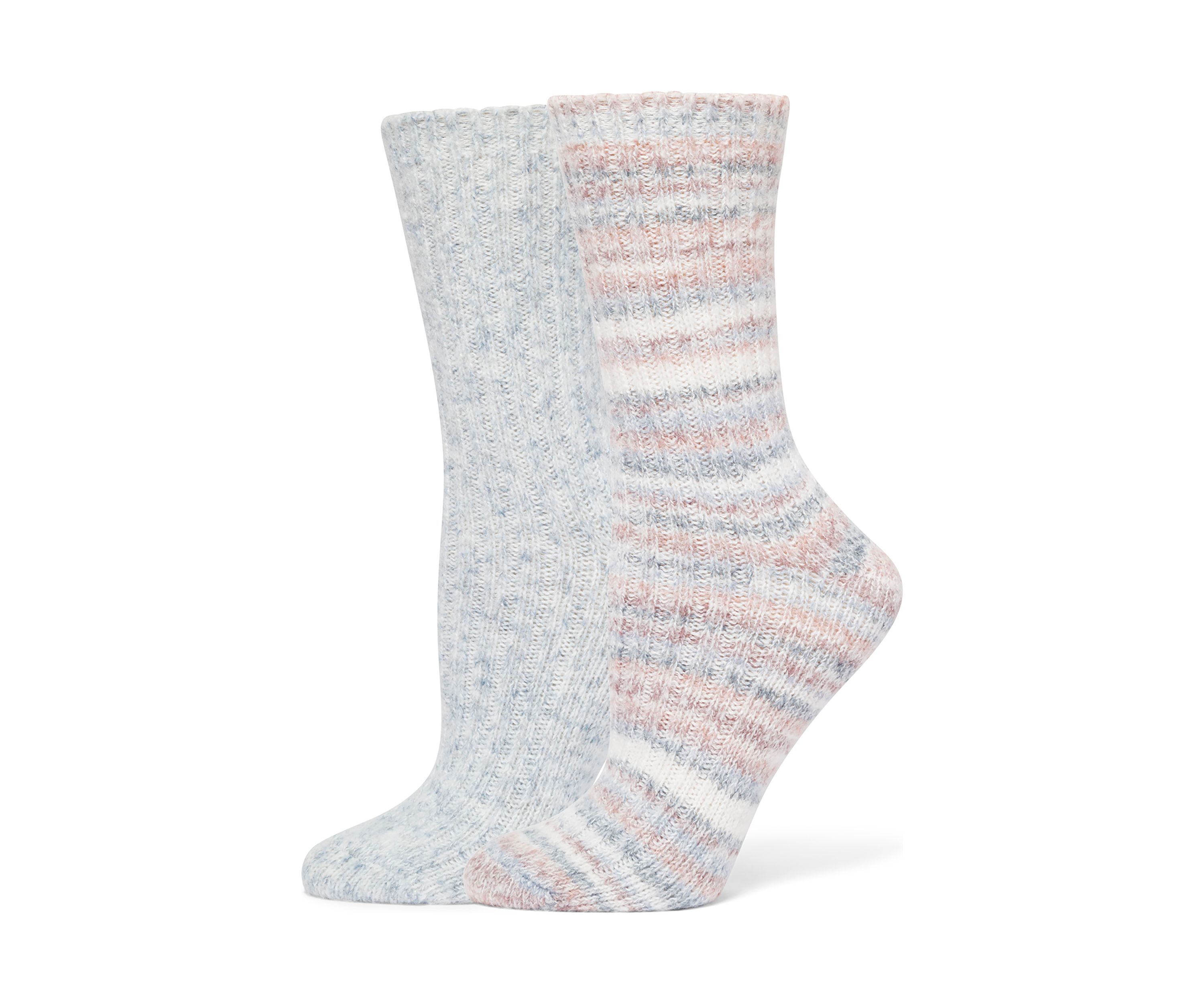 Striped Tweed Cozy Crew 2-Pair Pack