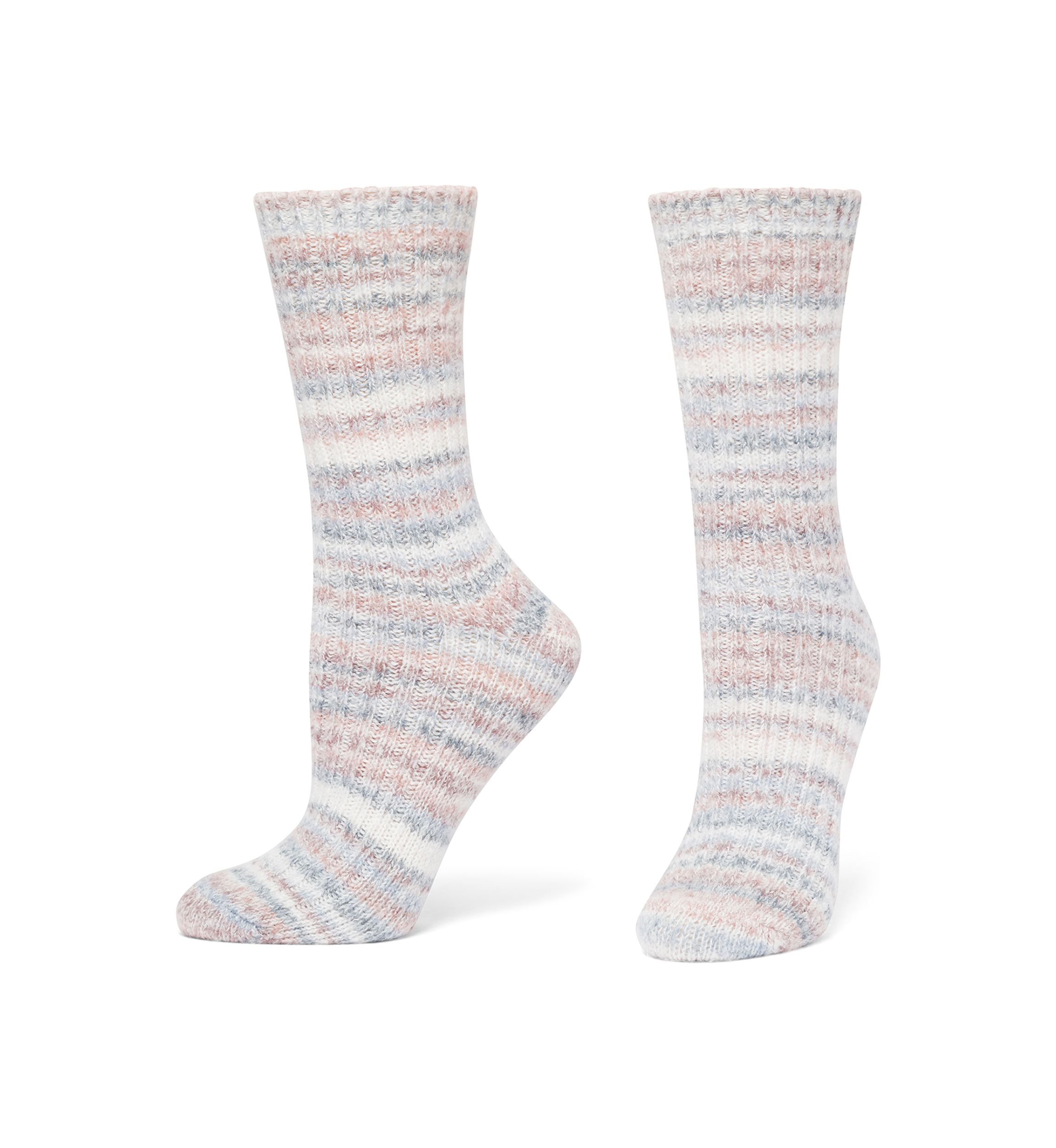 Striped Tweed Cozy Crew 2-Pair Pack