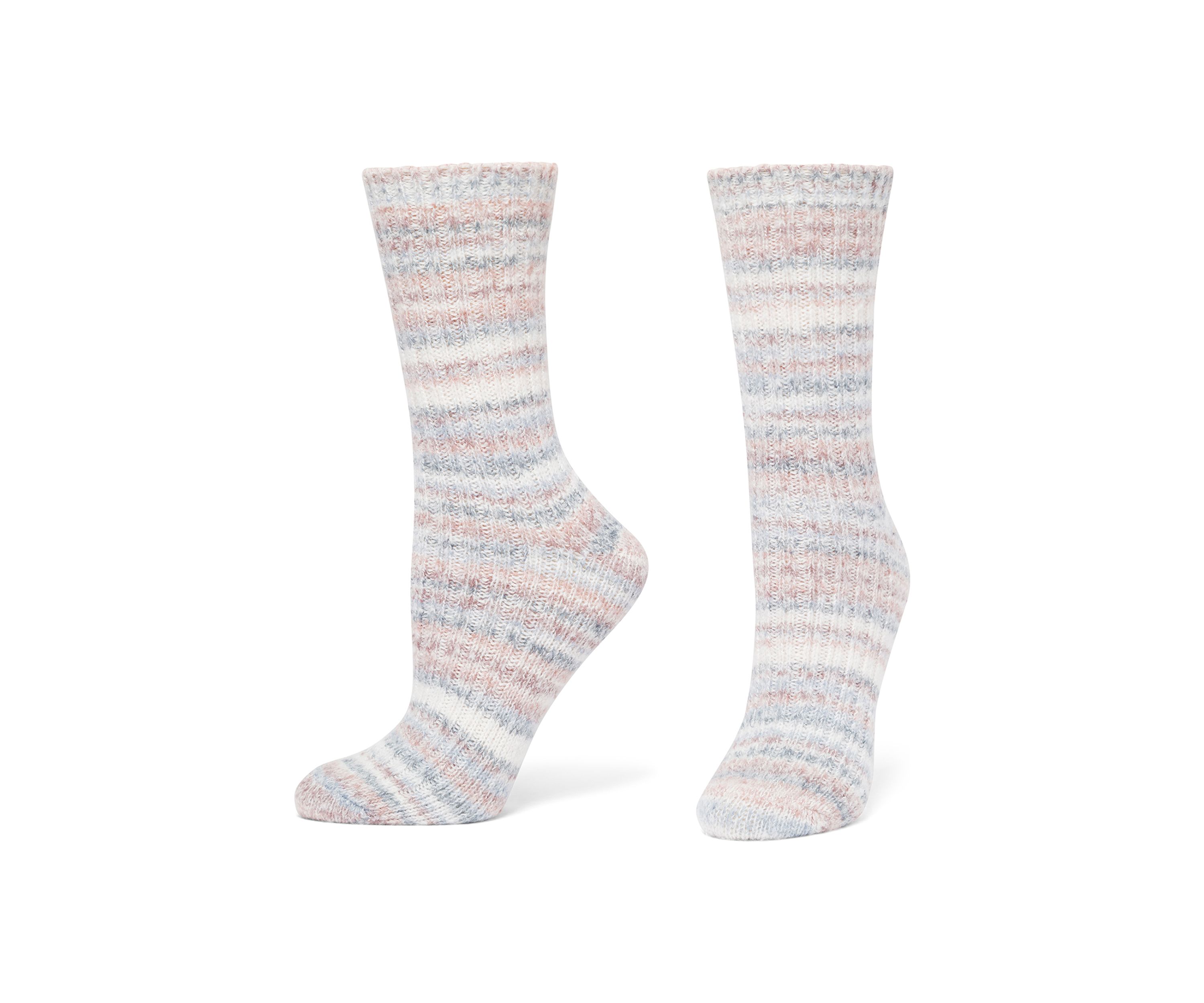 Striped Tweed Cozy Crew 2-Pair Pack