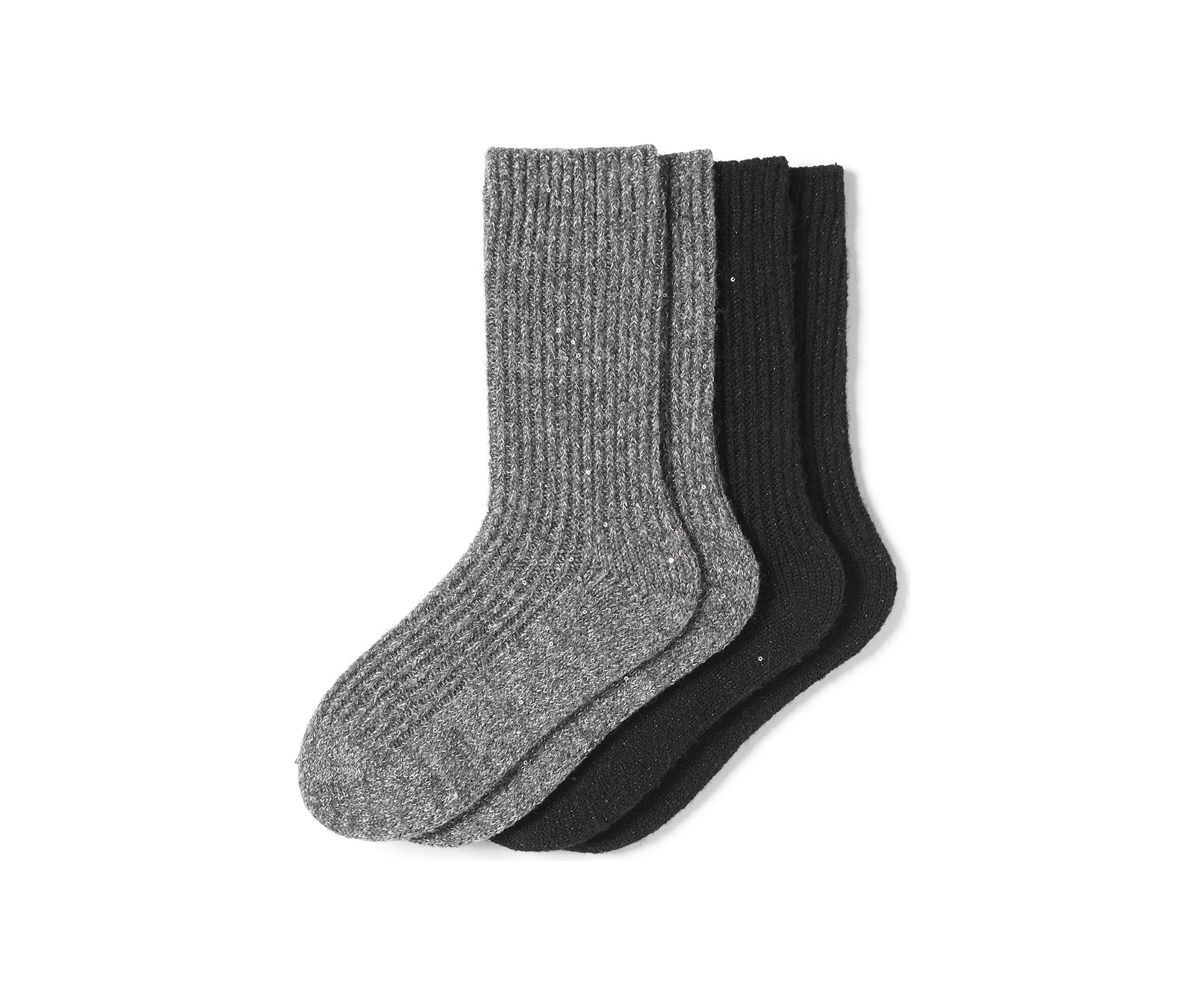 Sequin Soft Rib Crew 2-Pair Pack
