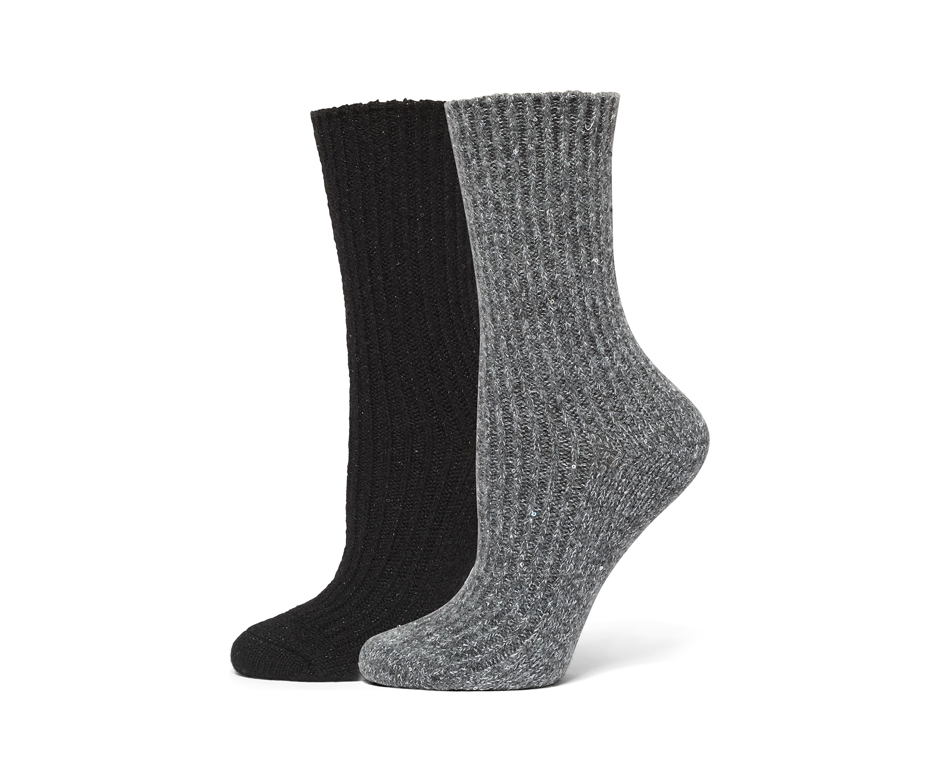 Sequin Soft Rib Crew 2-Pair Pack