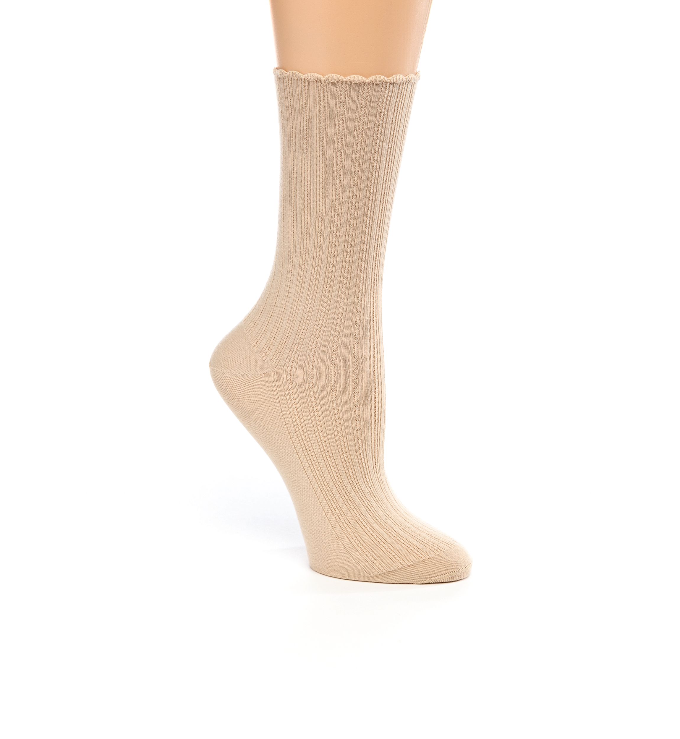 Scallop Pointelle Socks - Single Pair