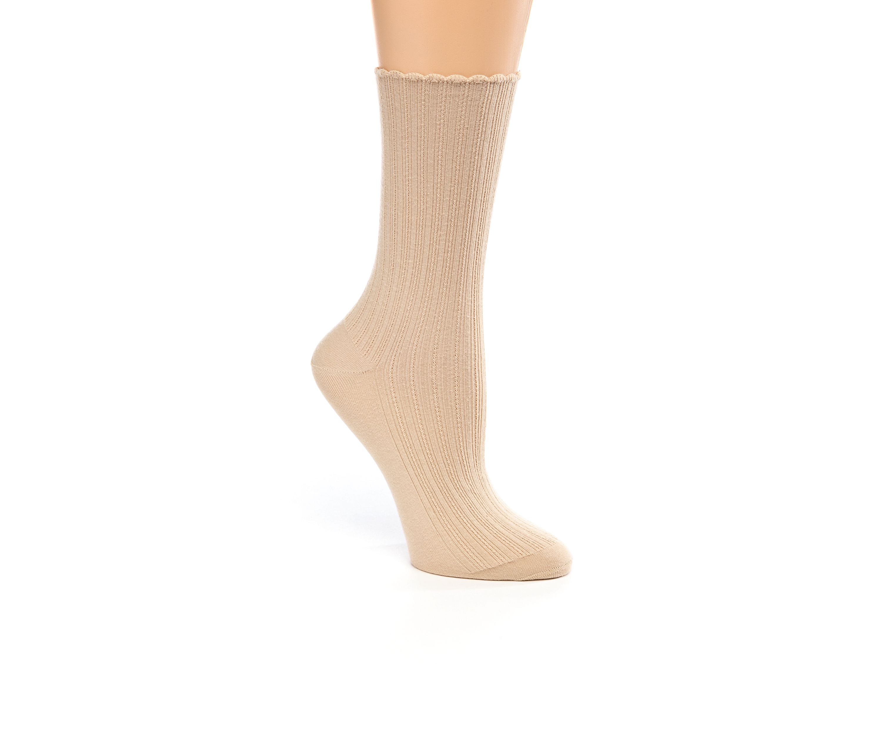 Scallop Pointelle Socks - Single Pair